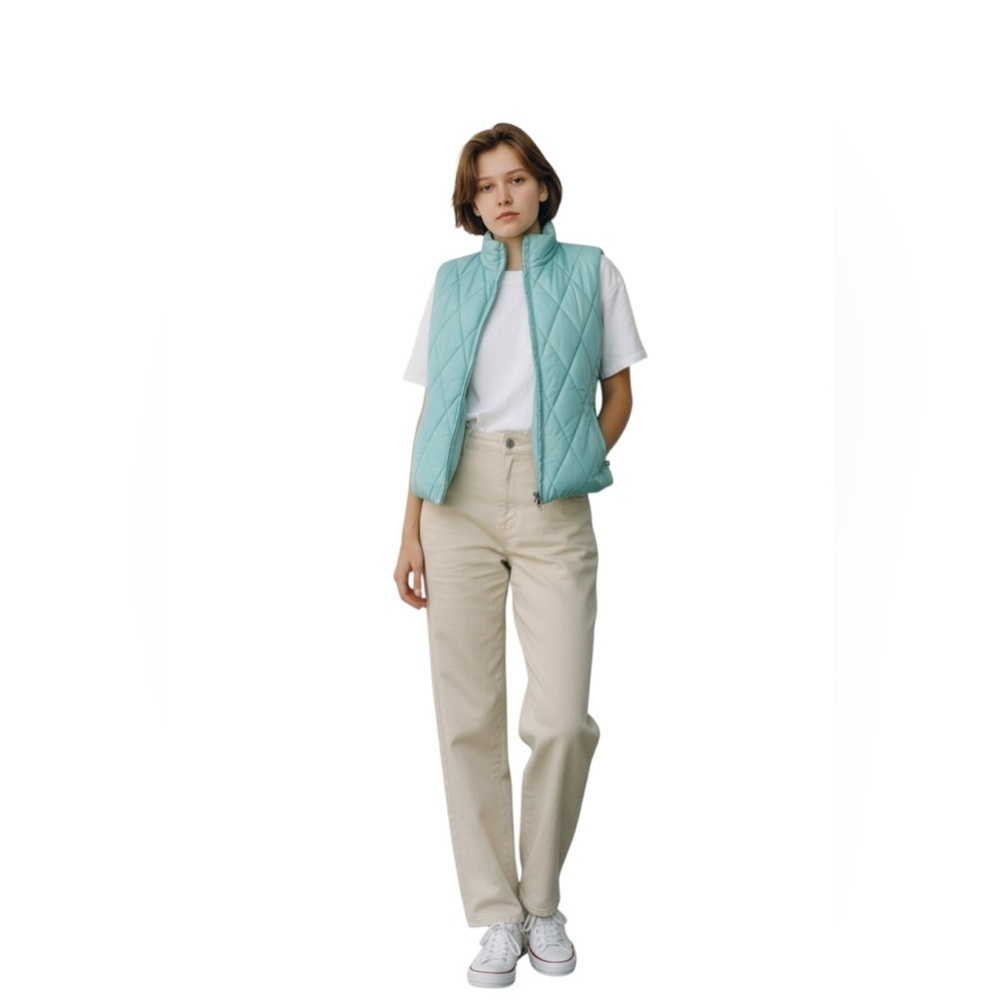 Tommy Hilfiger Teal Quilted Vest - Large